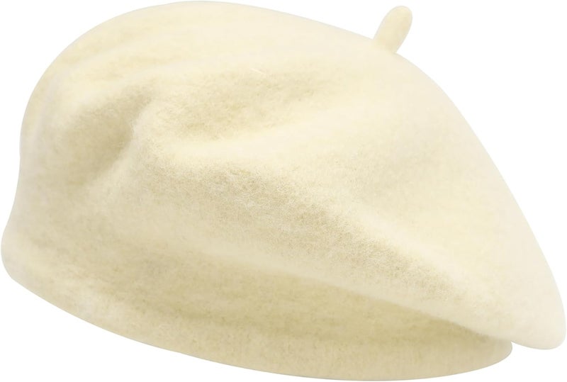 ZLYC Wool Kids Beret Hat Girls Solid Color Artist French Beret Cap - Image 1